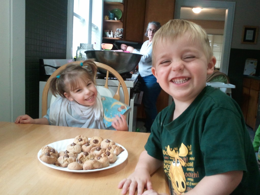kids happy with their baked cookies