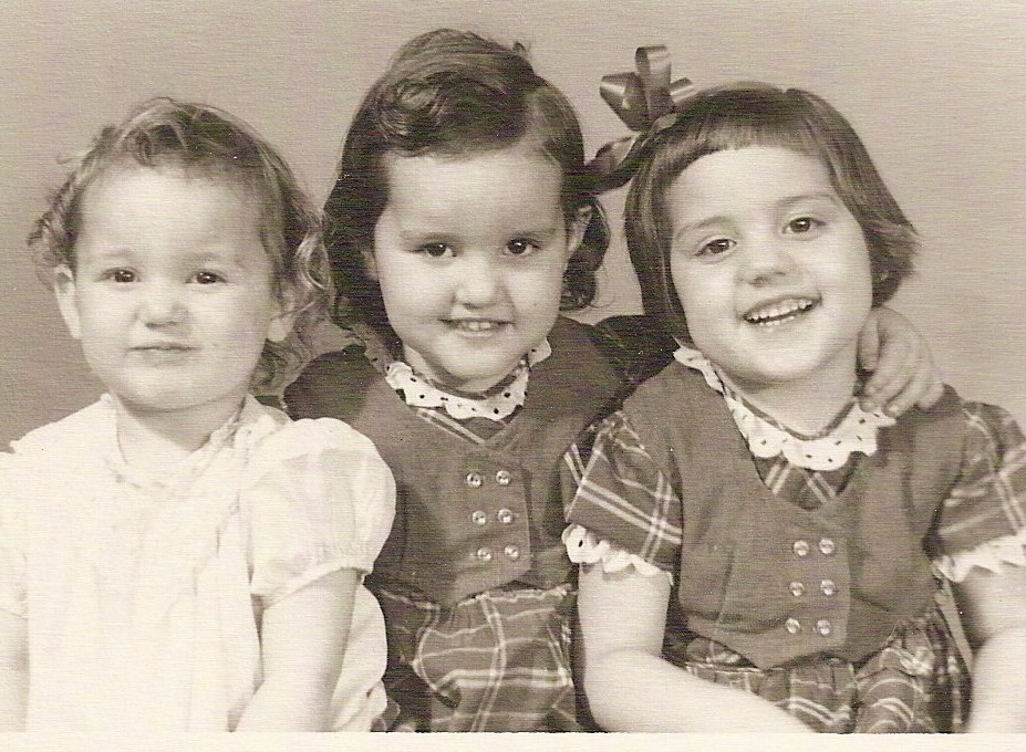 three little smiling children vintage picture