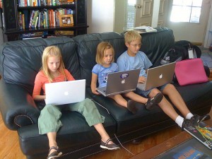 three kids with macs picture