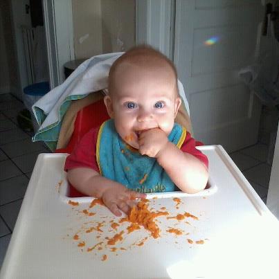 baby boy eating