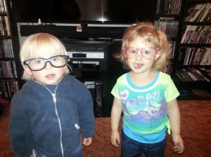 children in glasses