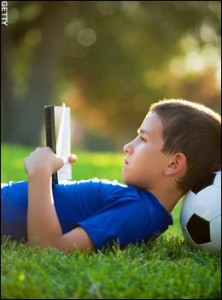 boy reading pictures