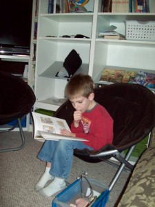 boy reading photos