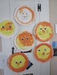 paper plate lions craft picture