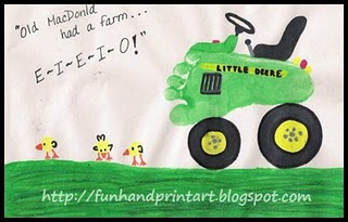 footprint tractor and thumbprint chicks picture