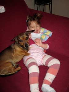 Maggie with her  dog Ody Lew picture