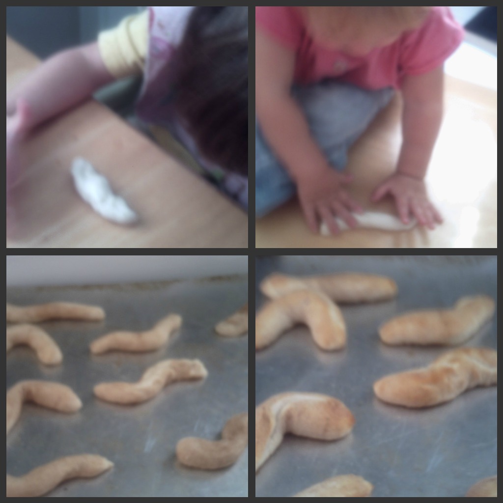 kids making cinnamon snakes picture