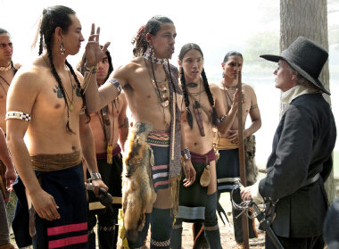 Wampanoag indians with pilgrims picture